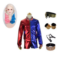 Youth Adults Halloween Costume Harley Quinn Cosplay Costume Full Set With Props and Wigs