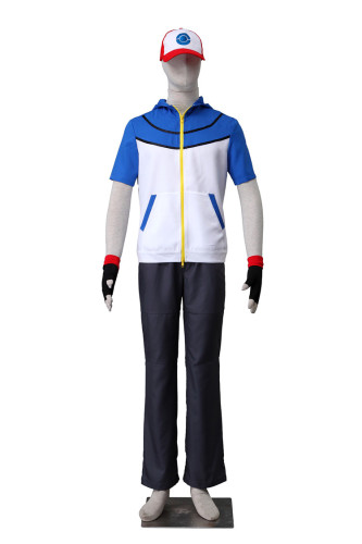 [Kids/Adults] Anime Pokemon Best Wishes Ash Ketchum Cosplay Costume Suit Halloween Costume