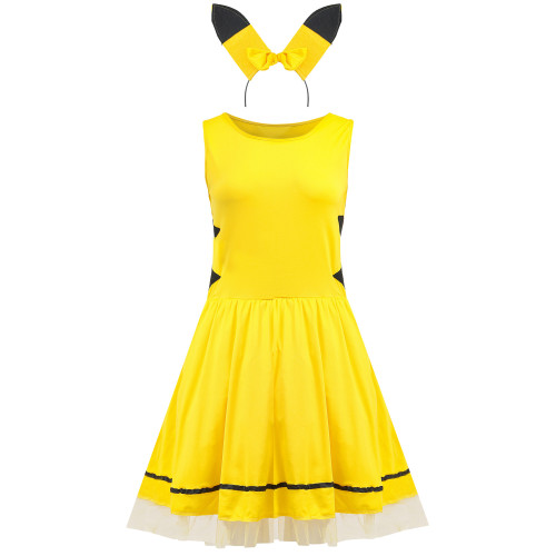 Pokemon Pocket Monster Pikachu Cosplay Costume Dress Halloween Costume
