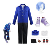 Anime Sk8 the Infinity Langa Hasegawa Cosplay Costume Blue Version Whole Set With Wigs and Shoes