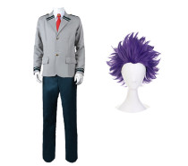 Anime My Hero Academia Shinso Hitoshi Cosplay Uniform Costume Suit With Wigs Halloween Cosplay Outfit