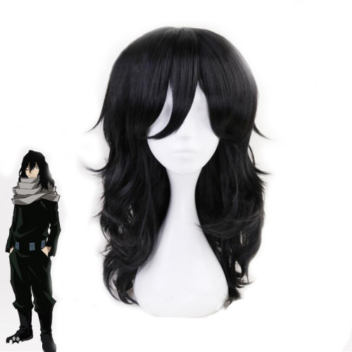 Anime My Hero Academia Aizawa Shouta Cosplay Wigs Black Long Wigs