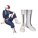 Anime My Hero Academia Todoroki Shoto Female Costume Fighting Suit Cosplay Costume Whole Set With Wigs and Boots