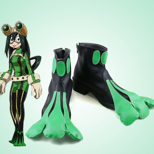 Anime My Hero Academia Asui Tsuyu FROPPY Cosplay Shoes