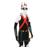 Anime My Hero Academia Bakugou Katsuki Fighting Suit Costume Whole Set With Wigs and Boots Halloween Costume