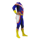 [Kids/Adults] Anime My Hero Academia All Might Cosplay Zentail Costume With Wigs Halloween Costume Outfit