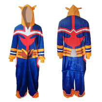 Anime My Hero Academia All Might Kigurumi Costume Halloween Flannel Jumpsuit Costume Pajamas