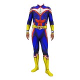 [Kids/Adults] Anime My Hero Academia All Might Cosplay Zentail Costume With Wigs Halloween Costume Outfit