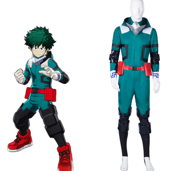 Anime My Hero Academia Midoriya Izuku Deku Cosplay Costume Green Fighting Suit Costume Halloween Costume