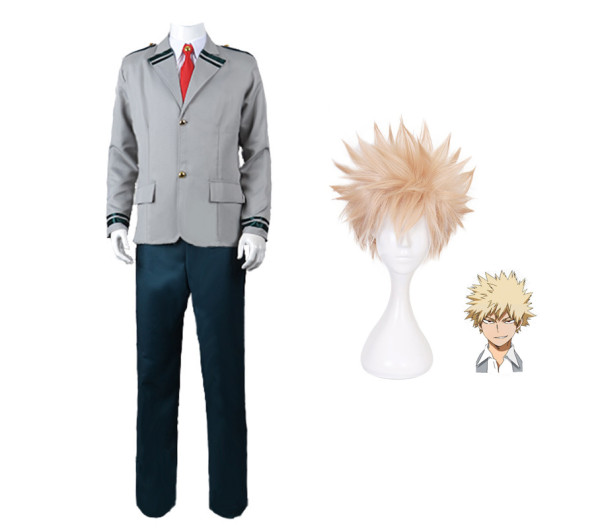 Anime My Hero Academia Bakugou Katsuki School Uniform Cosplay Costume Halloween Costume Suit