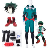 Anime My Hero Academia Midoriya Izuku Deku Cosplay Costume Whole Set Fighting Suit Costume With Wigs and Boots