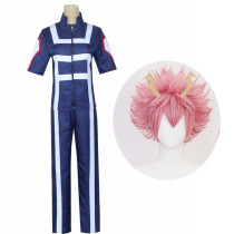 Anime My Hero Academia Ashido Mina Pinky Training Suit Costume With Wigs Set Halloween Cosplay Outfit