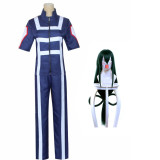 Anime My Hero Academia Asui Tsuyu FROPPY Training Suit Costume With Wigs Halloween Cosplay Outfit