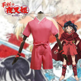 Yashahime: Princess Half-Demon Moroha Cosplay Red Costume Dress With Wigs Whole Set Cosplay Outfit