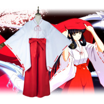 Anime Inuyasha Kagome Higurashi Cosplay Costume Kimono Costume Full Set Red Halloween Cosplay