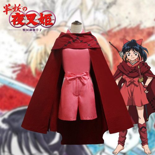 Yashahime: Princess Half-Demon Moroha Cosplay Red Costume Dress With Wigs Whole Set Cosplay Outfit