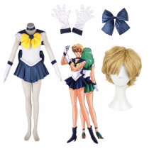 Anime Sailor Moon Sailor Uranus Tenoh Haruka Cosplay Uniform Costume With Wigs Set