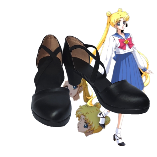 Anime Sailor Moon Tsukino Usagi Cosplay Accessories Cosplay Shoes Black