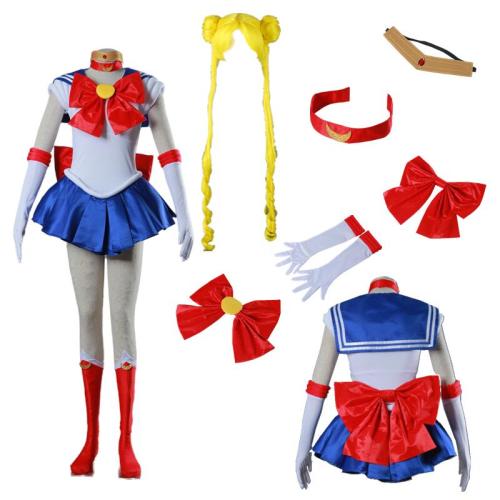 Anime Sailor Moon Tsukino Usagi Costume Whole Set With Wigs Sailor Suit Cosplay Costume