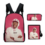 Tyler The Creator Backpack 3pcs Set School Backpack Cross Body Bag and  Stationery bag Pencil Bag