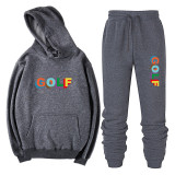 Tyler The Creator Golf Print 2pcs Sweatsuit Set Youth Adulst Popular Hoodie and Sweatpants Suit
