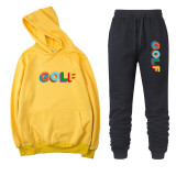 Tyler The Creator Golf Print 2pcs Sweatsuit Set Youth Adulst Popular Hoodie and Sweatpants Suit