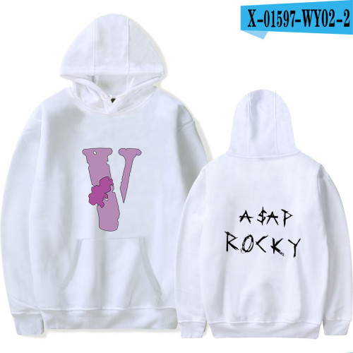 Asap Rocky Trendy Street Style Fleece Hoodie Long Sleeve Hip Hop Pullovers Casual Outfit