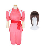 [Kids/ Adults] Anime Movie Spirited Away Ogino Chihiro Cosplay Costume With Wigs Halloween Costume Full Set