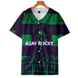 Asap Rocky 3-D Shirt Men Casual Loose V Neck T-Shirt Hip Hop Streetwear Harajuku Vintage Tee