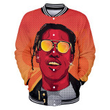 Asap Rocky 3-D Button Down Jacket Men Women Hip Hop Baseball Jacket Hip Hop Streetwear Coat