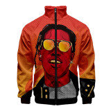Asap Rocky Cool Kpop Zip Up Jacket Casual Street Style Coat Men Spring Autumn Winter Coat Outfit