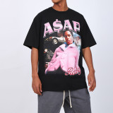 Asap Rocky T- shirt Men Hip Hop Streetwear Harajuku Vintage T Shirt Graphic Printed Casual Short Sleeve Tee