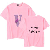 Asap Rocky T-shirt Short Sleeve Casual Tee Men Women Hip Hop Streetwear