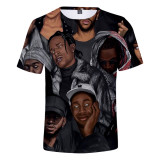 Asap Rocky 3-D Short Sleeve T-shirt Men Women Hip Hop Streetwear Tee Graphic Printed Casual Short Sleeve Vintage Tee