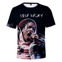 Asap Rocky 3-D Short Sleeve T-shirt Men Women Hip Hop Streetwear Tee Graphic Printed Casual Short Sleeve Vintage Tee