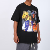 ASAP Rocky Portrait Graphic Aesthetics T-shirts Hip Hop Cotton Short Sleeve Loose Couple T-Shirt Casual Harajuku T-shirt