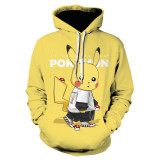 Pokemon Fashion 3-D Print Hoodie Long Sleeves Unisex Drawstring Hoodie