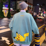 Pokemon Popular Hoodie Long Sleeves Round Neck Men Loose Sweatshirt