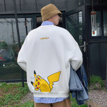 Pokemon Popular Hoodie Long Sleeves Round Neck Men Loose Sweatshirt