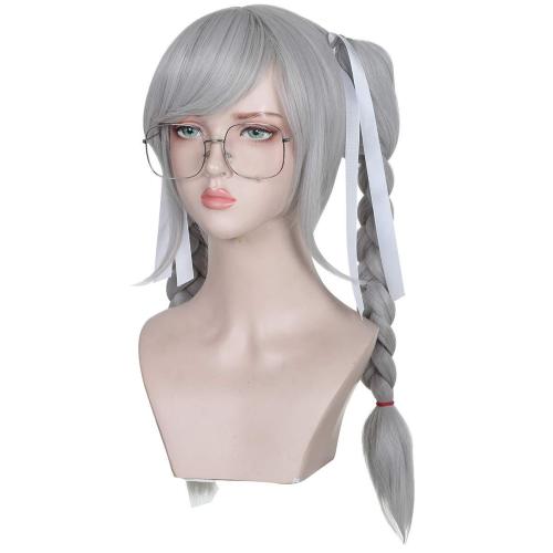 Danganronpa V3 Cosplay Costumes Peko Pekoyama Cosplay Gray Wigs Girls