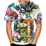 Pokemon Fashion Loose Casual Round Neck T-shirt Short Sleeves Men T-shirt