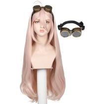 Danganronpa V3 Miu Iruma Cosplay Pink Long Wigs With Glasses