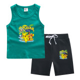 Pokemon Kids Summer Fashion Vest and Shorts 2 Piece sets