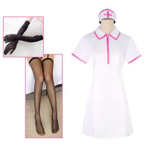 Anime Chainsaw Man Makima/ Power Nurse Uniform Costume Halloween Cosplay Outfit With Socks