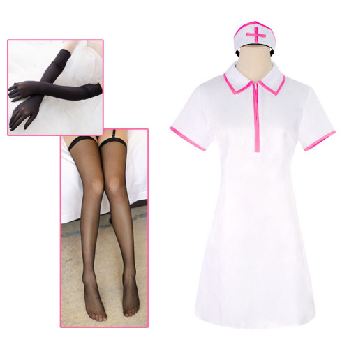 Anime Chainsaw Man Makima Nurse Suit Costume With Wigs Halloween Costume Full Set