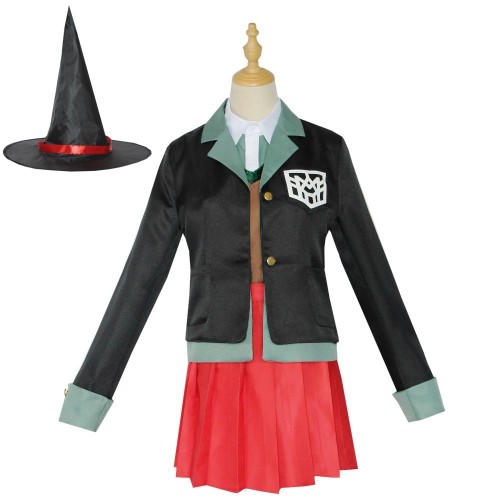 Danganronpa V3 Yumeno Himiko Witch Costume Halloween Cosplay Uniform With Hat and Wigs Halloween Full Set Costume