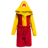 [ Kids/Adults ]Classic Mario and Luigi Costume Men Women Hooded Robe Flannel Bathrobe Cloak Costume