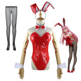 Anime Darling In The Franxx ZERO TWO 002 Strelizia Cosplay Costume With Wigs PU Jumpsuit Sexy Halloween Costume