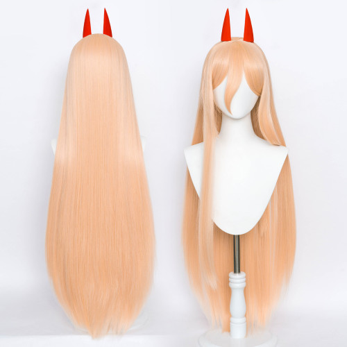 Anime Chainsaw Man Power Orange/Pink Wigs Cosplay Wigs With Horns