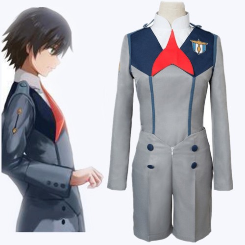 Anime Darling In The Franxx HIRO 016 Cosplay Uniform Full Set With Wigs and Shoes Halloween Costume Whole Set